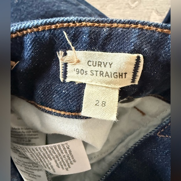 Madewell Women's Dark Blue Jeans 90’s Curvy Straight Leg - Picture 4 of 6